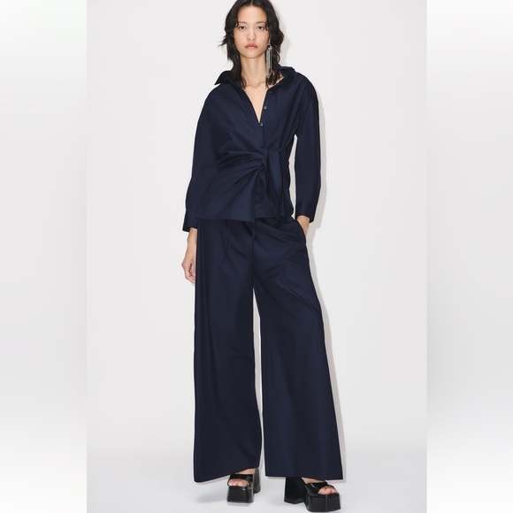 Zara | Pants & Jumpsuits | Zara New Woman Midrise Wideleg Poplin